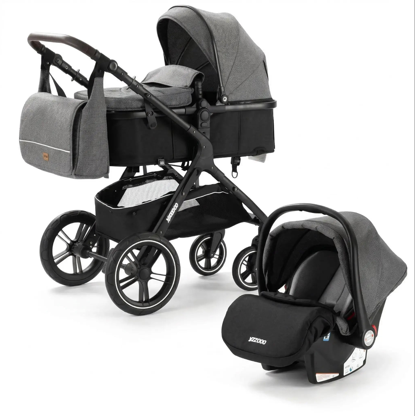 Poussette 3 en 1 noir avec accesoires