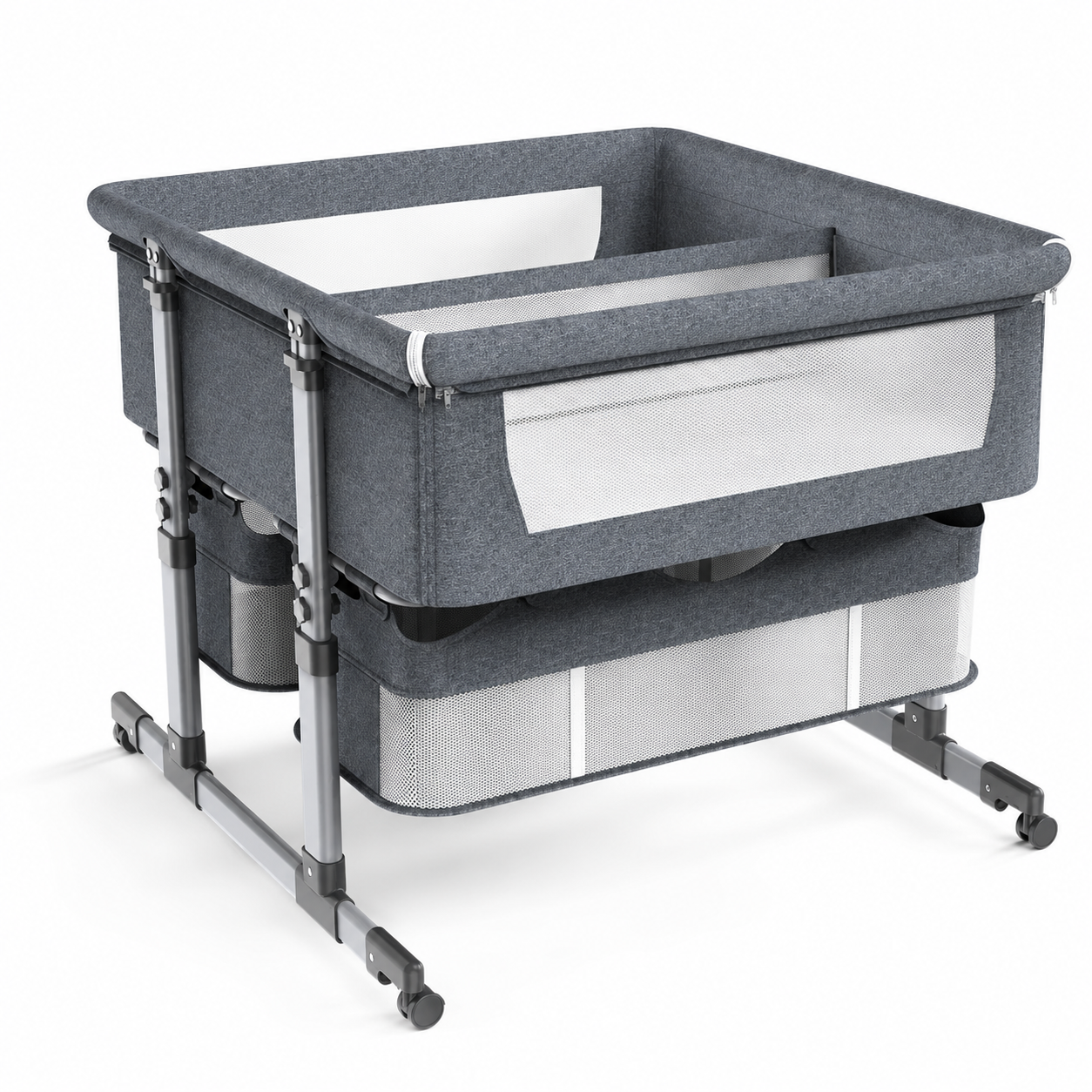 Lit Cododo Duo — Berceau Double pour Jumeaux avec Rangement