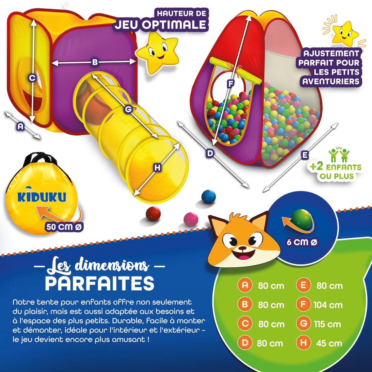 Enfants jouant dans la tente avec piscine à balles