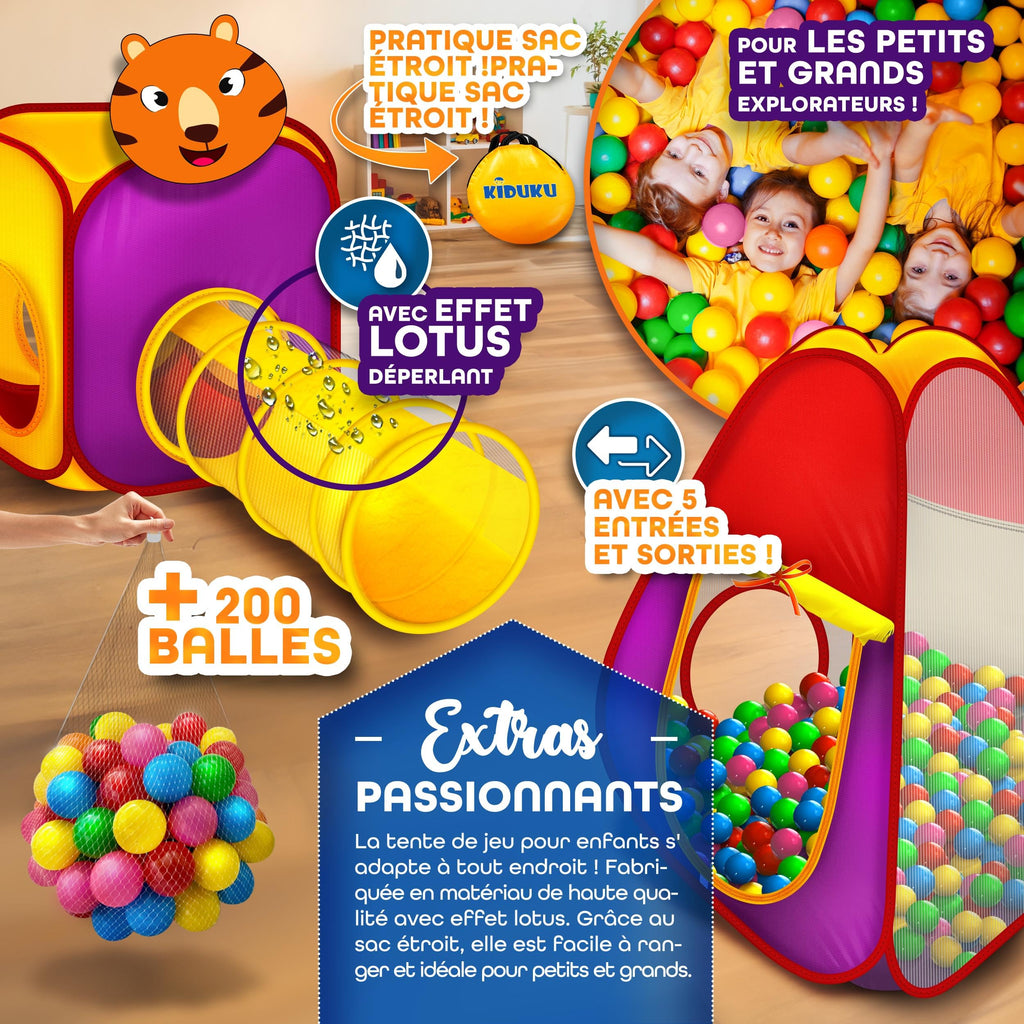 Montage pop-up de la tente de jeu