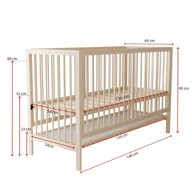 Lit Bébé Évolutif 4 en 1 - Bois