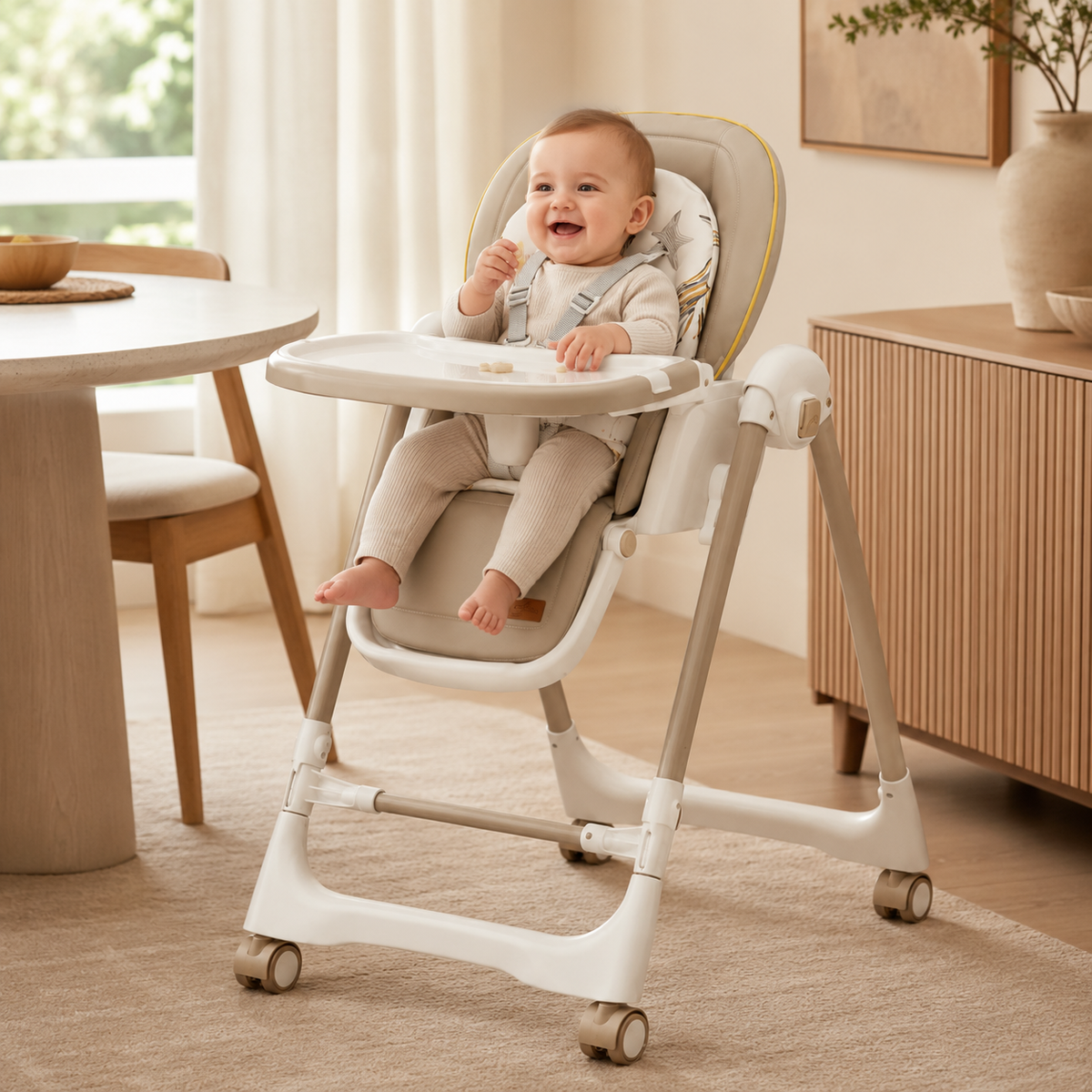 Chaise Haute et Balancelle 2 en 1 - Gris