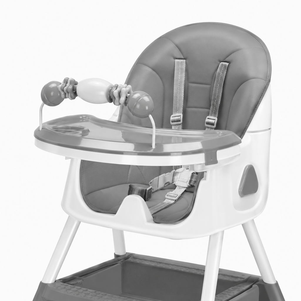 Chaise Haute Bébé Évolutive 3 en 1 - Gris