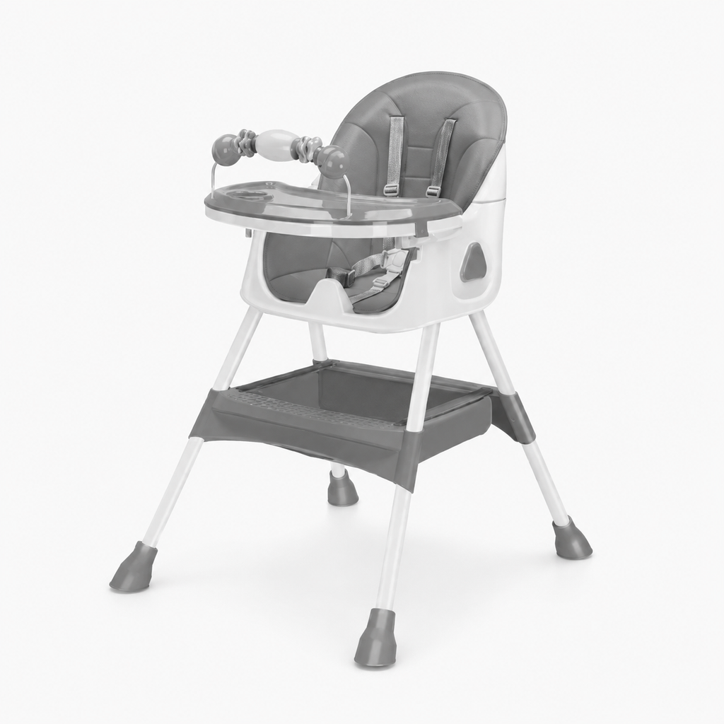 Chaise Haute Bébé Évolutive 3 en 1 - Gris
