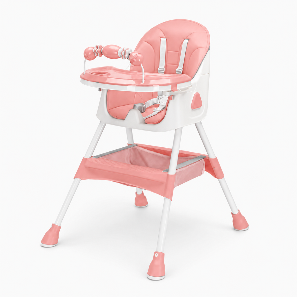 Chaise Haute Bébé Évolutive 3 en 1 - Gris