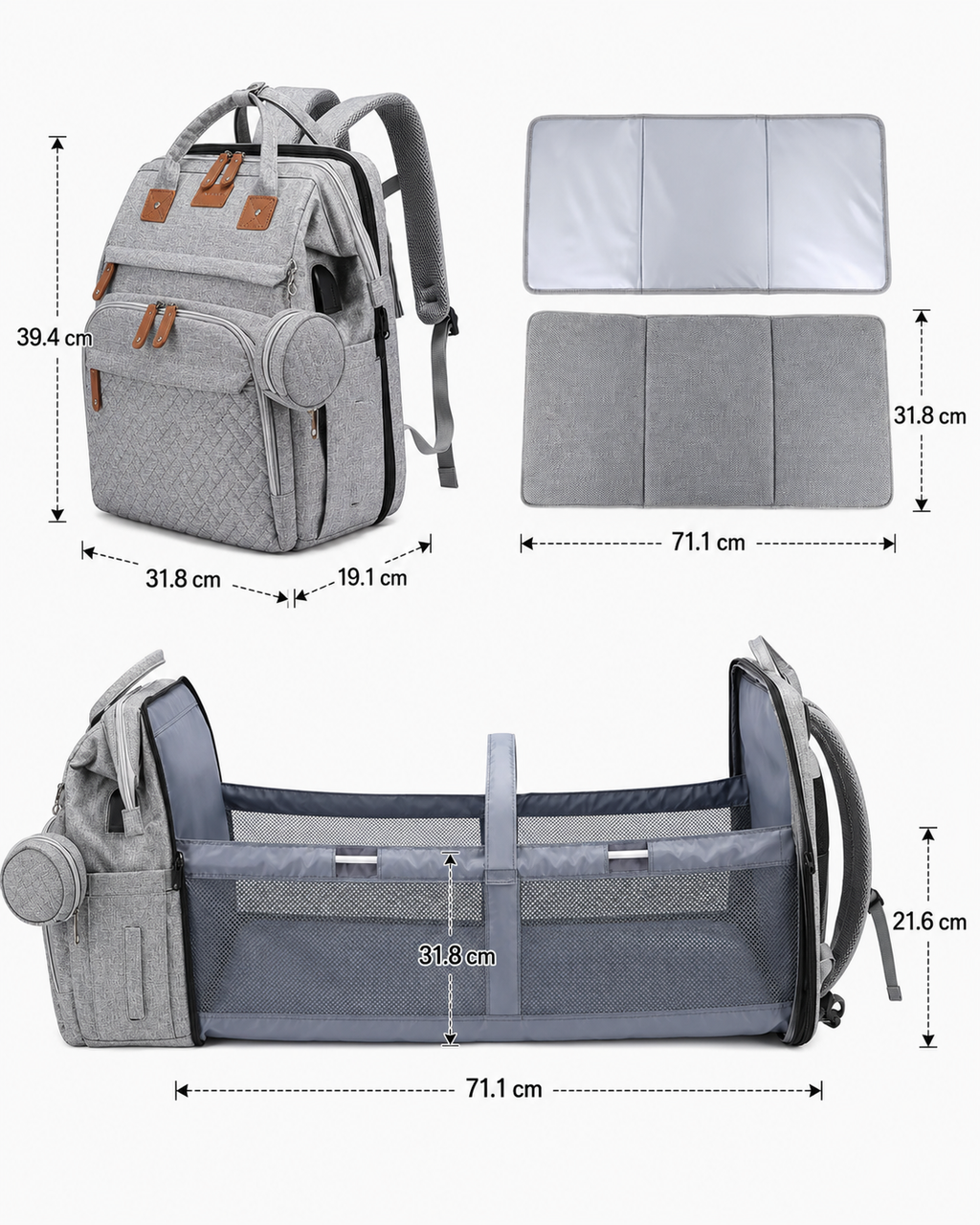 Sac à Langer Premium - Édition Marine