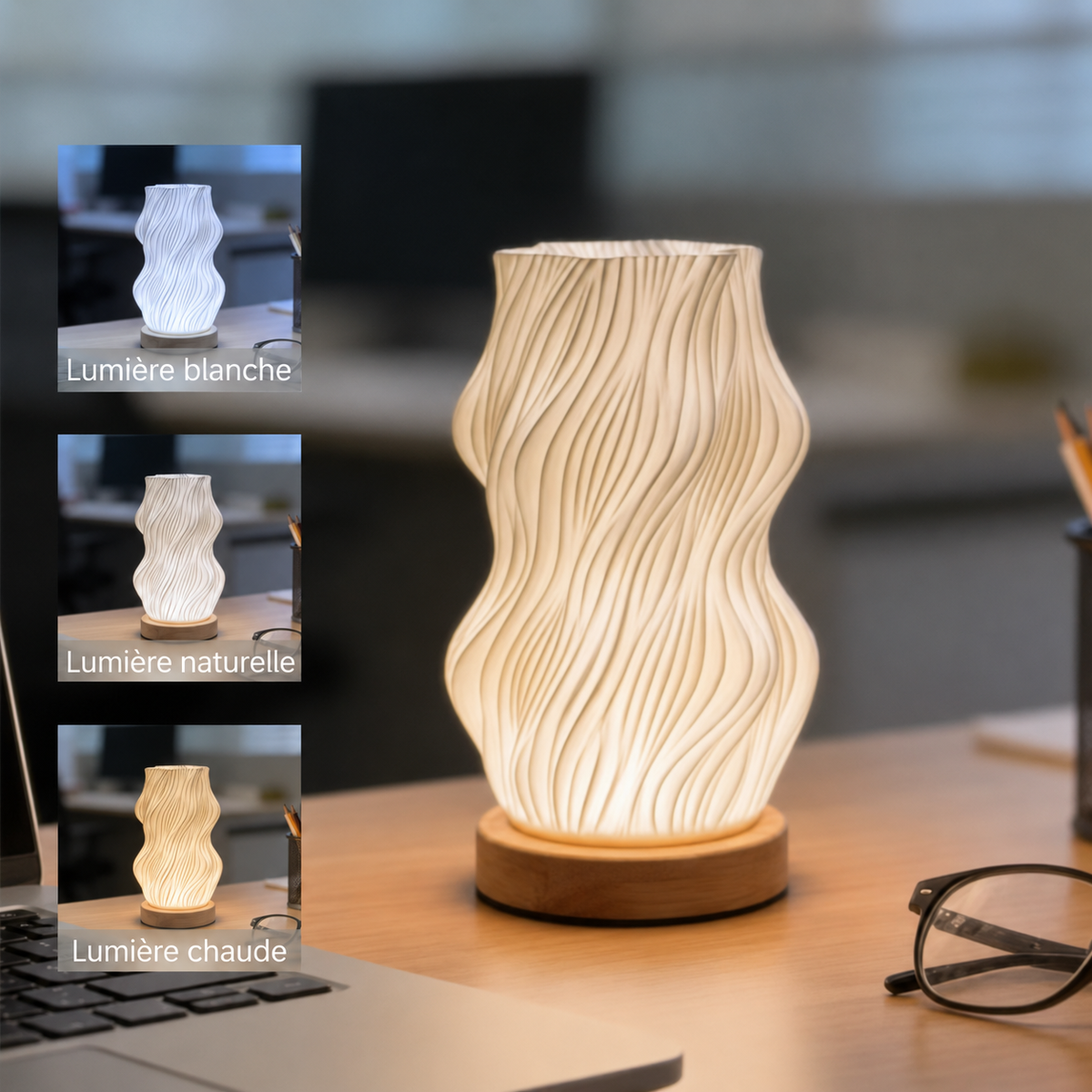Veilleuse LED Design Moderne - Lampe de Chevet Ambiance Douce