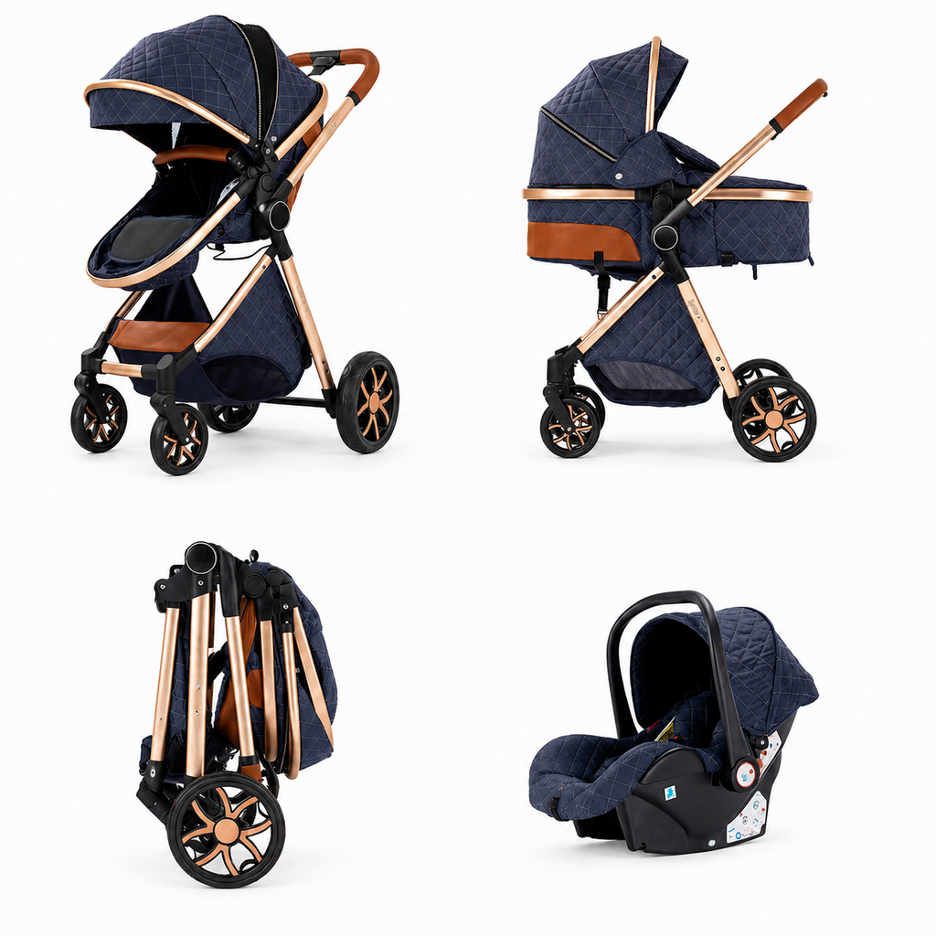 Poussette 3 en 1 - Noir & Gold