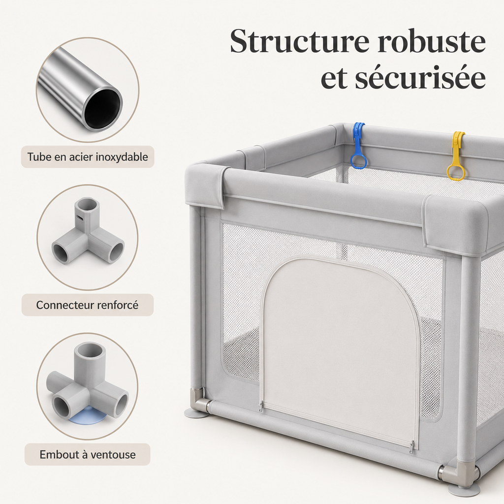 Parc Bébé XXL - Multi taille gris