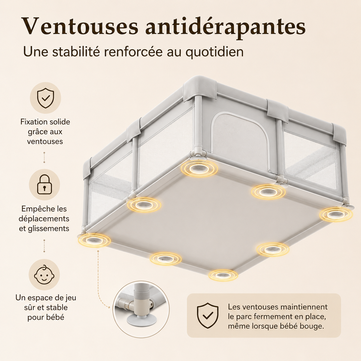 Parc Bébé XXL - Multi taille gris