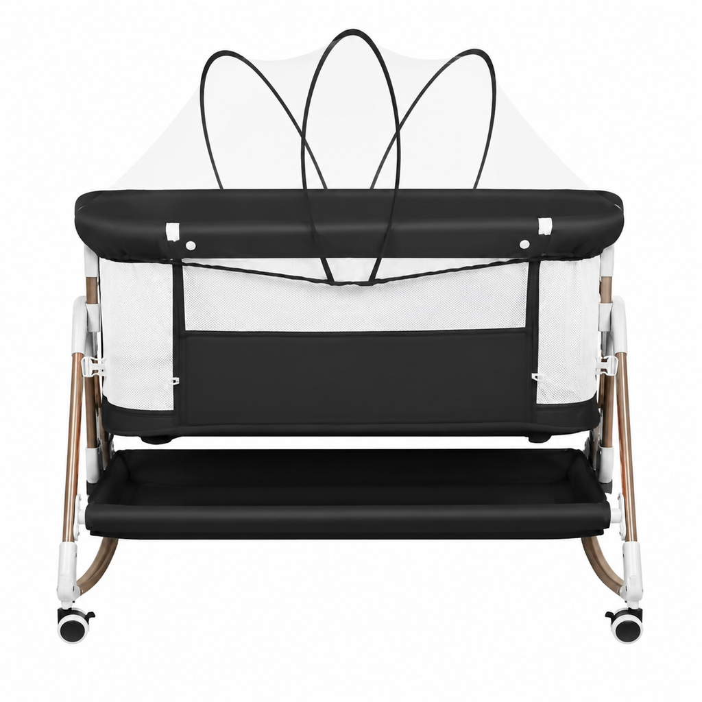 Lit Cododo — Berceau Accolable avec Moustiquaire et Rangement - Beige