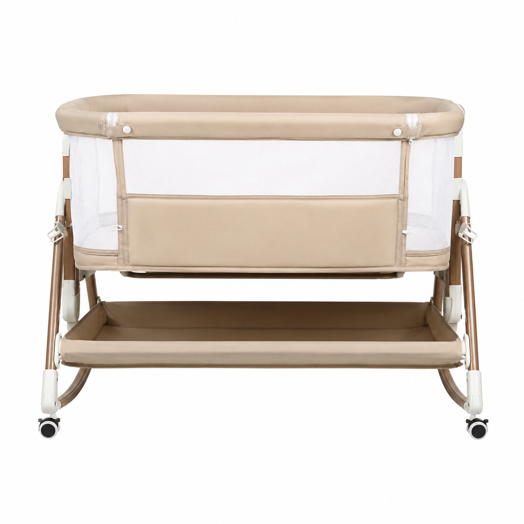 Lit Cododo — Berceau Accolable avec Moustiquaire et Rangement - Beige
