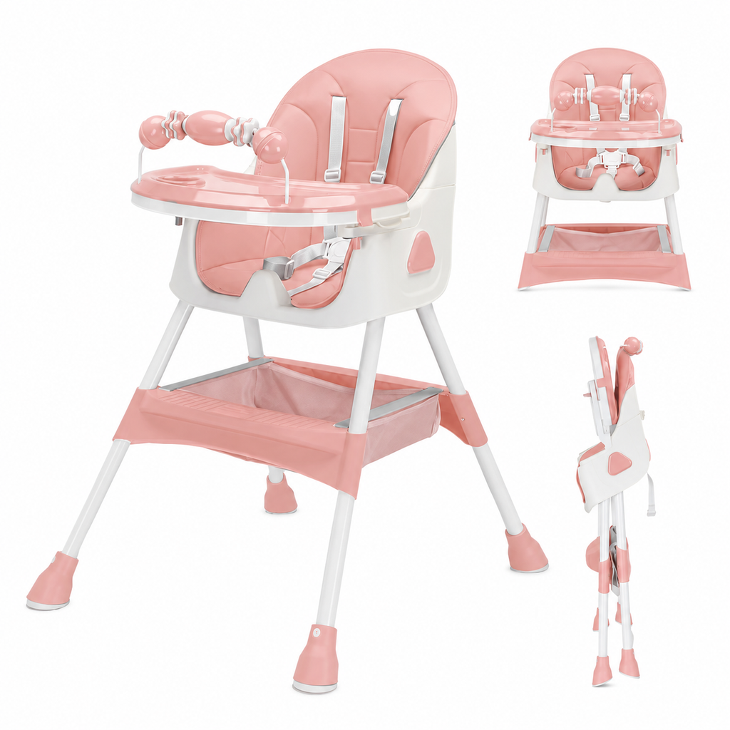 Chaise Haute Bébé Évolutive 3 en 1 - Gris