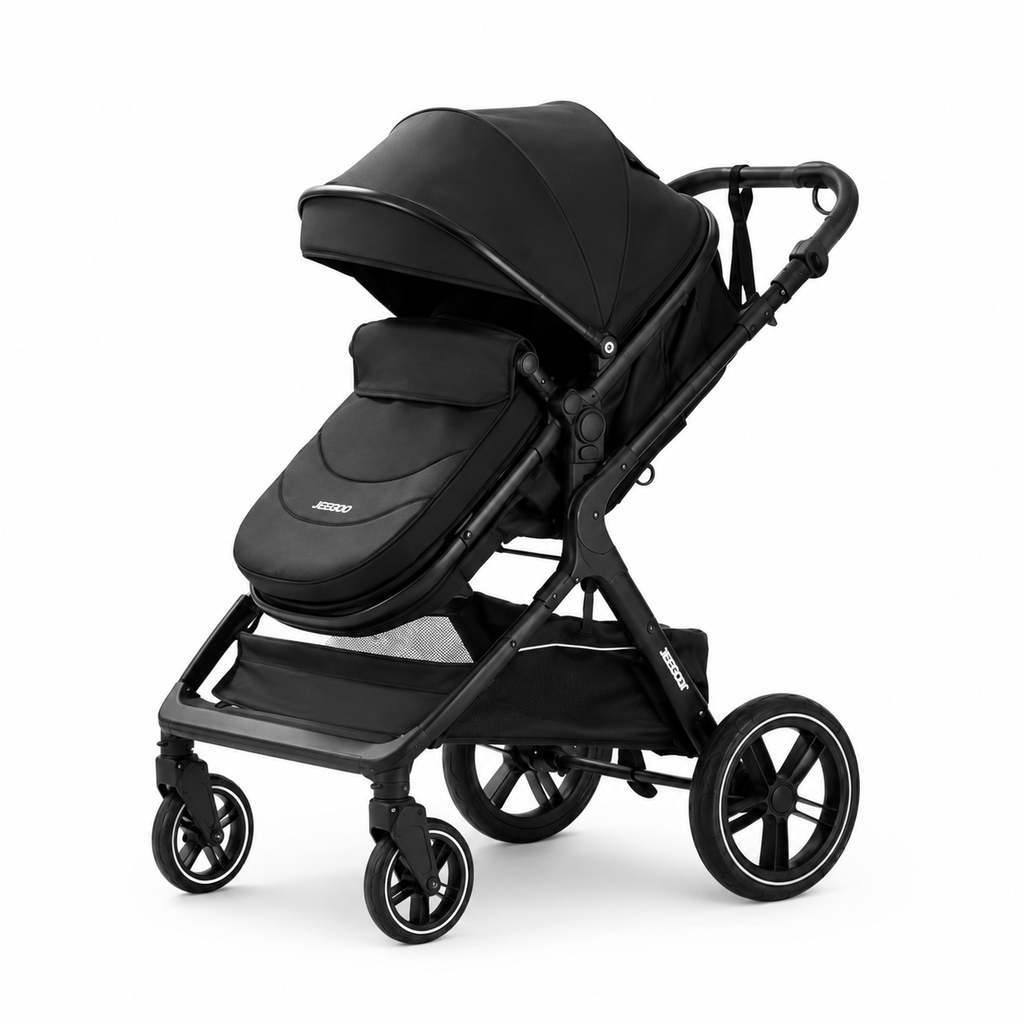 Poussette 3 en 1 Noir Premium -  avec accessoires
