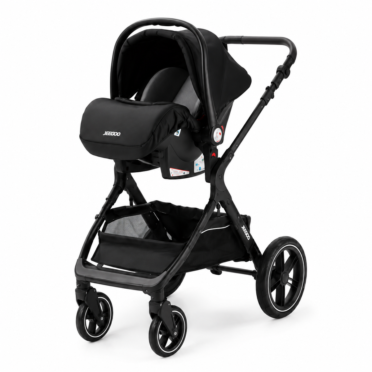 Poussette 3 en 1 Noir Premium -  avec accessoires