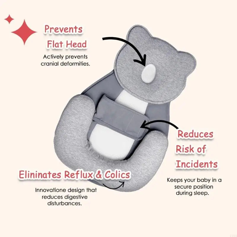 Coussin 3-en-1 anti-reflux - plié
