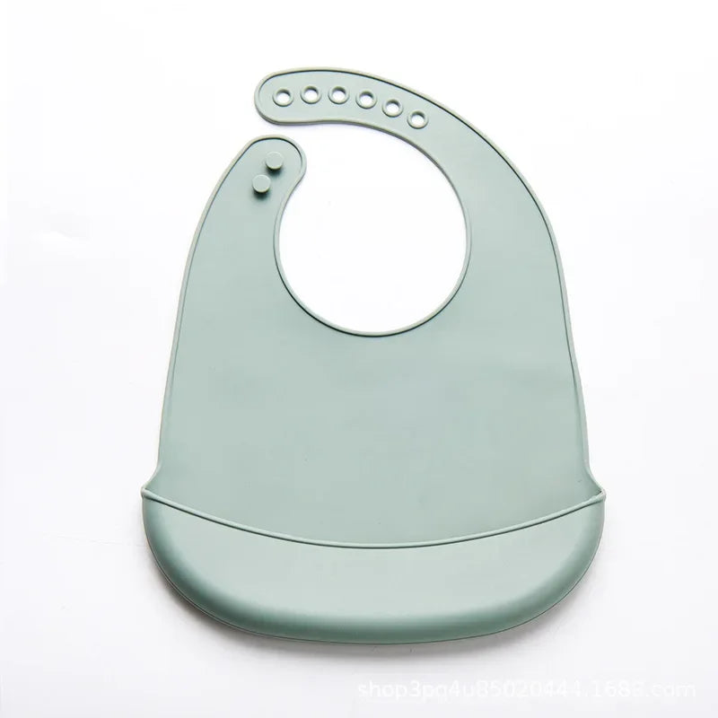 Bavoir silicone bébé — Vert sauge
