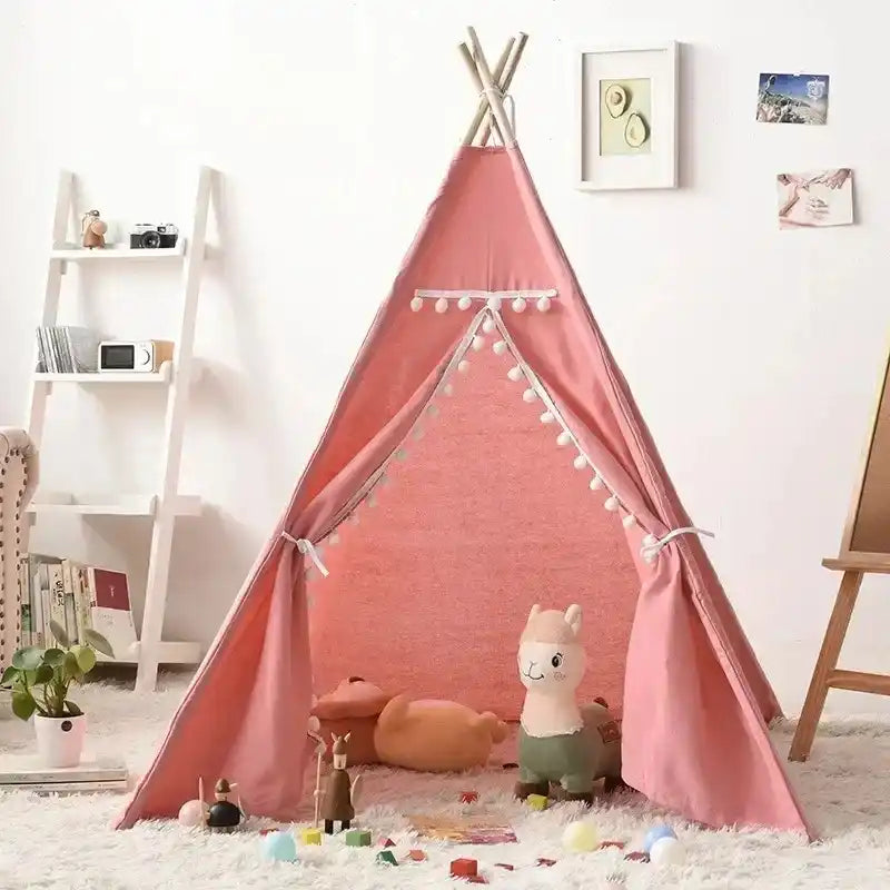 Tipi enfant rose avec fenêtre